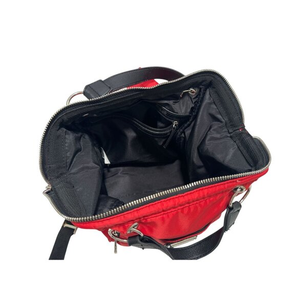 Madden Girl Red Backpack Purse Mini Small Nylon Zipper Pockets Handles - Picture 7 of 9